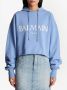 Balmain Cropped hoodie Blauw - Thumbnail 5