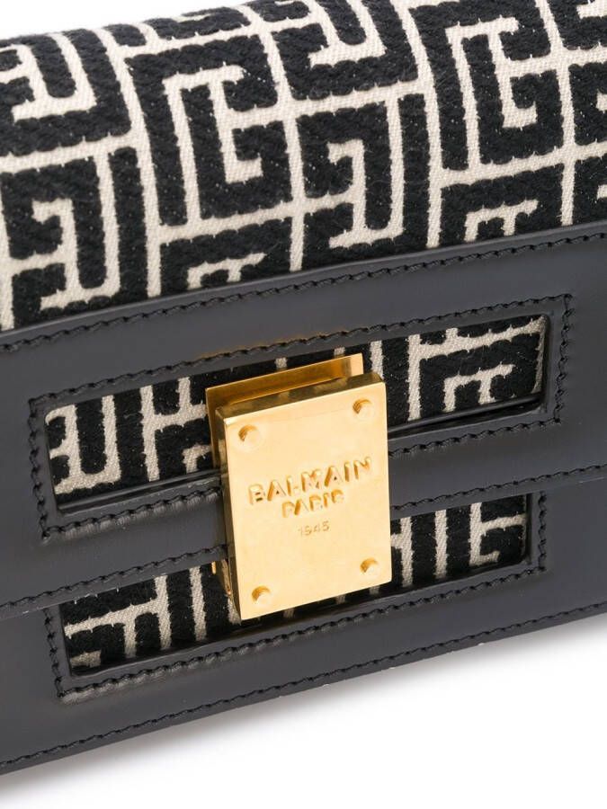 Balmain Schoudertas met jacquard Zwart