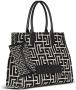 Balmain Schoudertas met monogram jacquard Zwart - Thumbnail 4