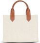 Balmain Beige Jacquard Tote Tas met Bruin Leren Rand Beige Dames - Thumbnail 3