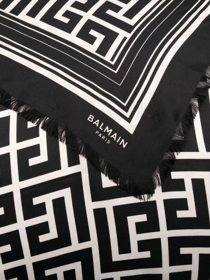 Balmain Sjaal met logoprint Zwart