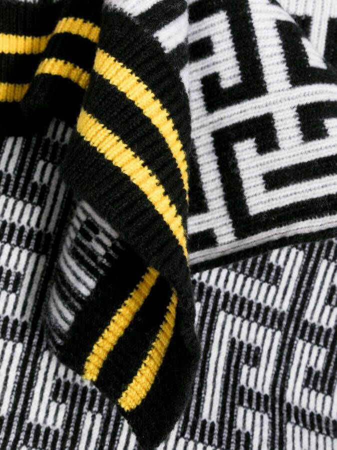 Balmain Sjaal met monogram logo Zwart