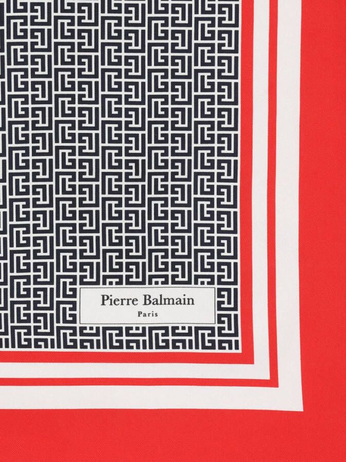 Balmain Sjaal met monogram patroon Rood