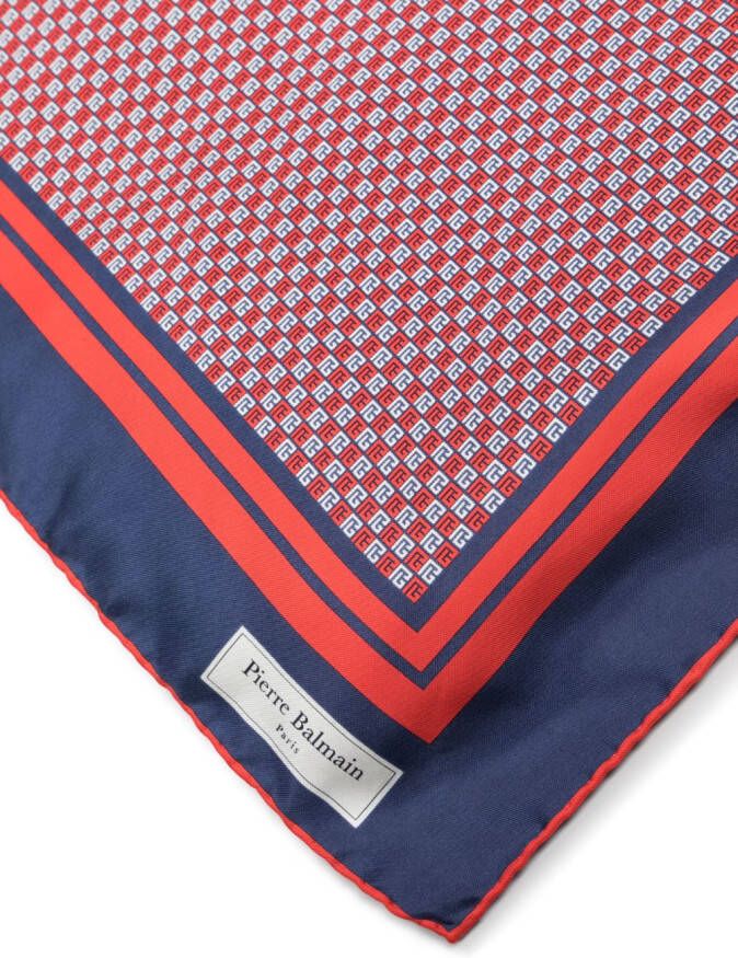 Balmain Sjaal met monogram-patroon Rood