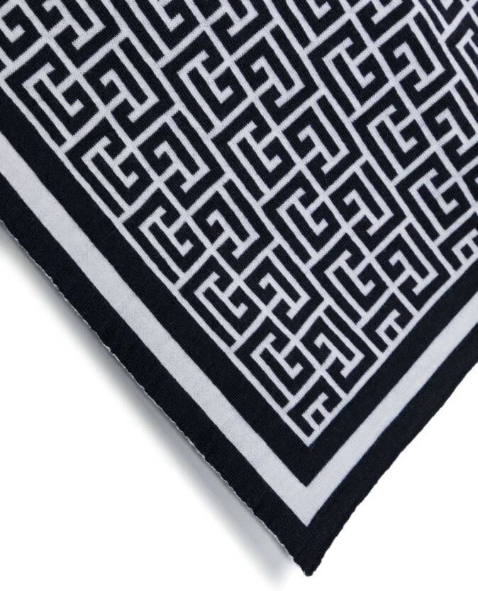 Balmain Sjaal met monogram patroon Zwart
