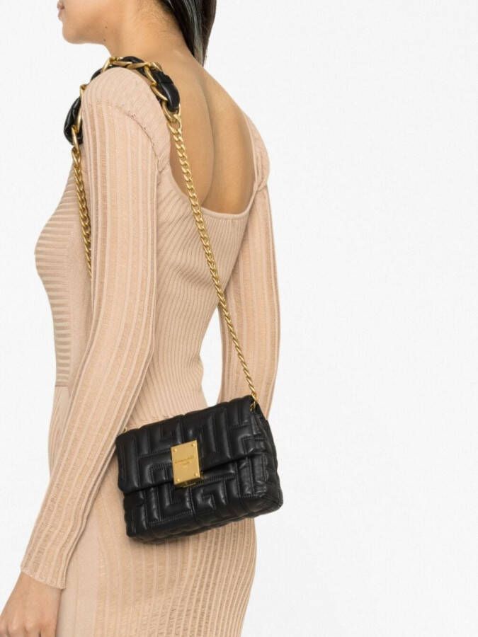 Balmain 1945 gewatteerde schoudertas Zwart