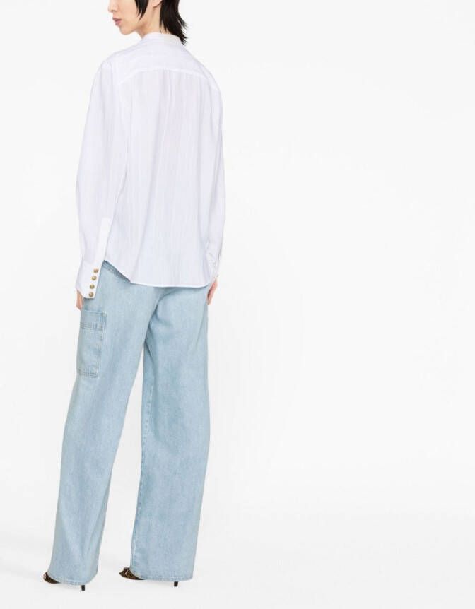 Balmain Gestreepte blouse Wit