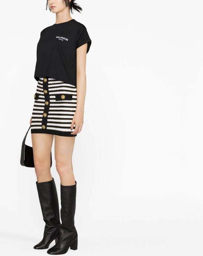 Balmain Gestreepte rok Zwart
