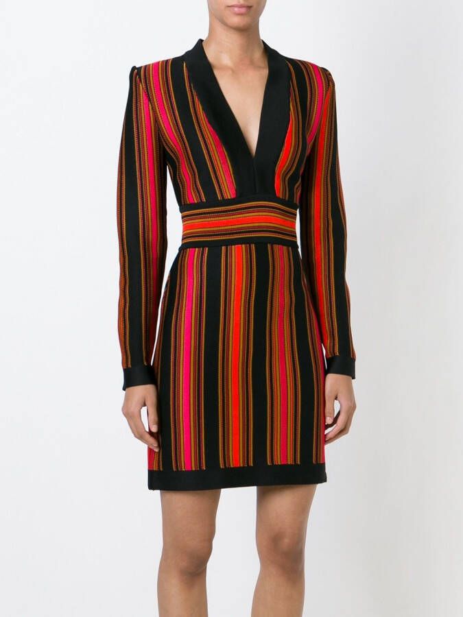 Balmain striped dress Zwart