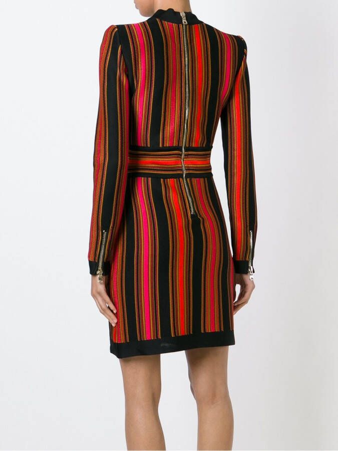 Balmain striped dress Zwart