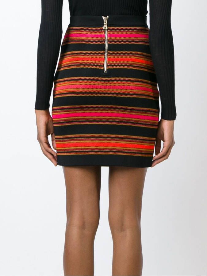 Balmain striped skirt Zwart