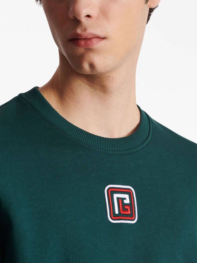 Balmain Sweater met geborduurd logo Groen
