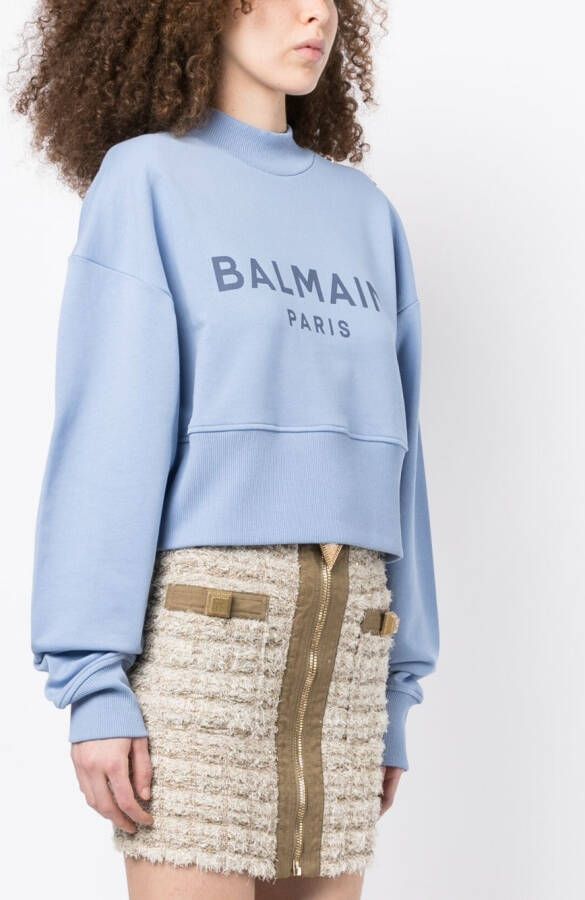 Balmain Sweater met logoprint Blauw