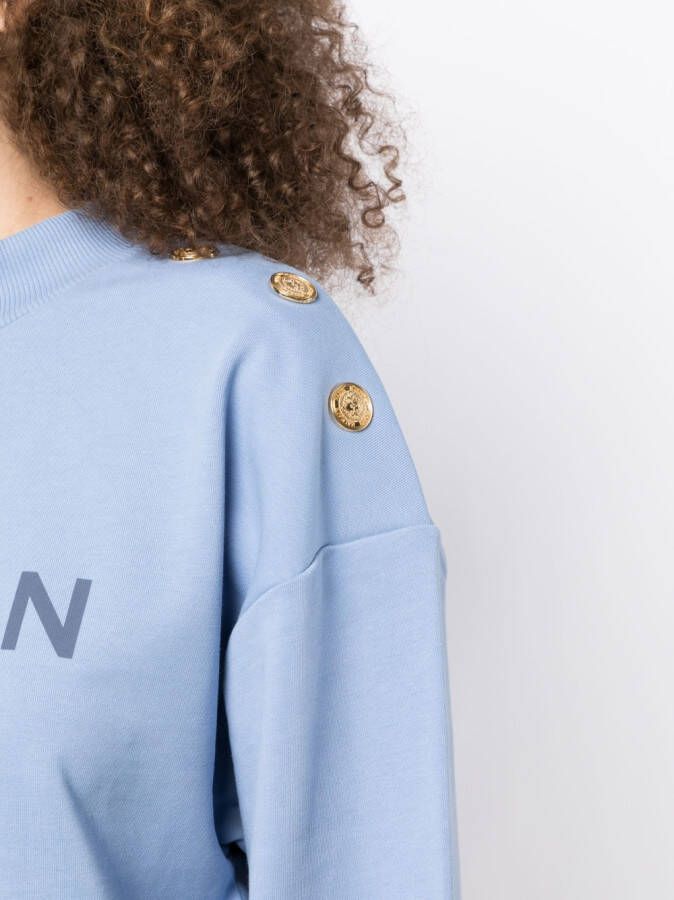 Balmain Sweater met logoprint Blauw