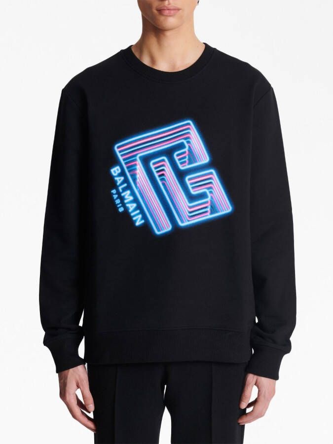 Balmain Sweater met logoprint Zwart