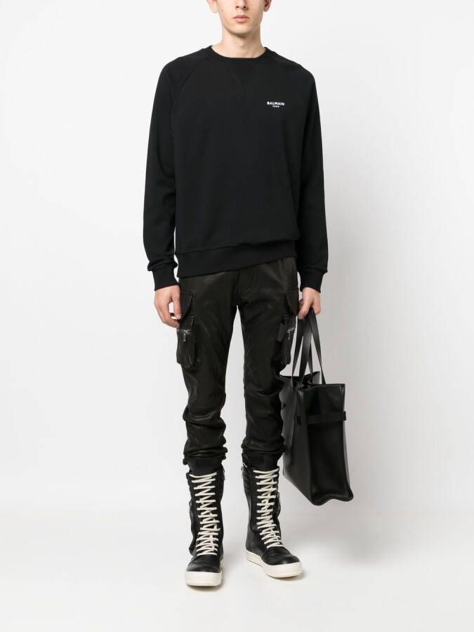 Balmain Sweater met logoprint Zwart