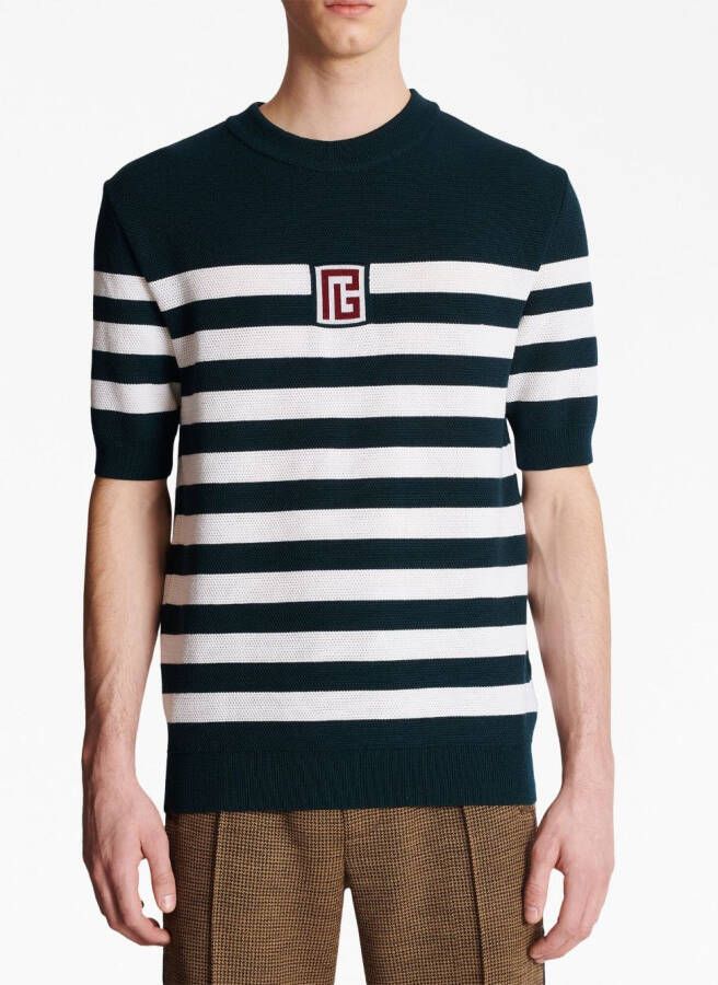 Balmain T-shirt met geborduurd logo Groen