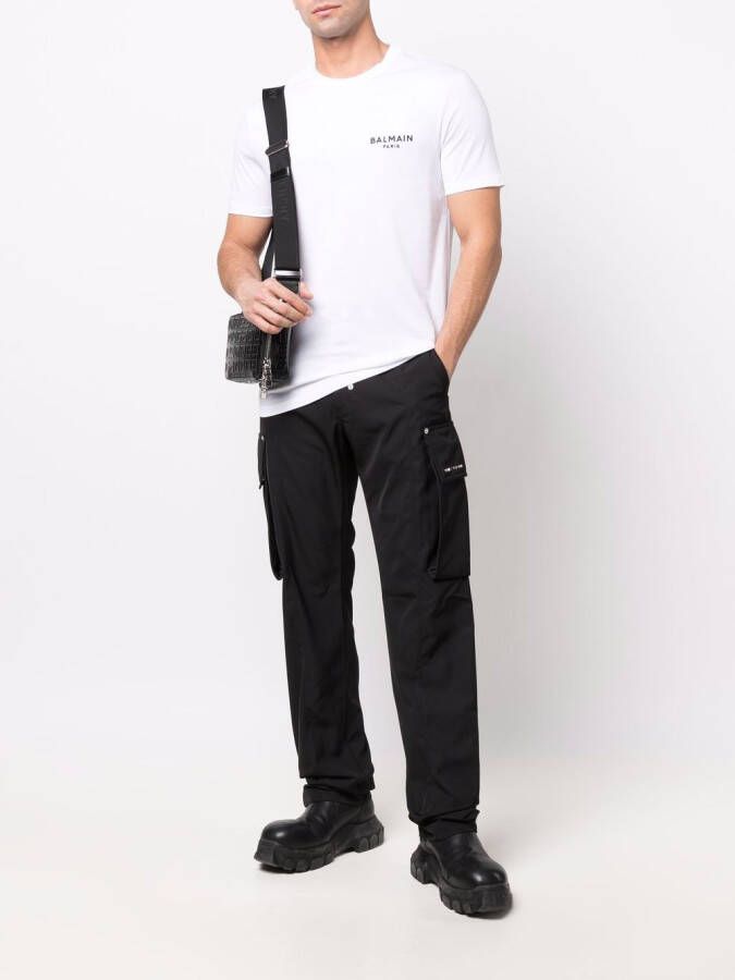 Balmain Katoenen T-shirt met geborduurd logo Wit