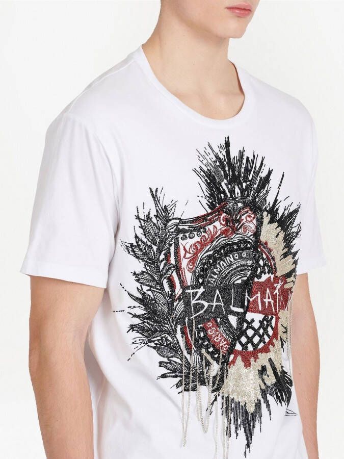 Balmain T-shirt met geborduurd logo Wit