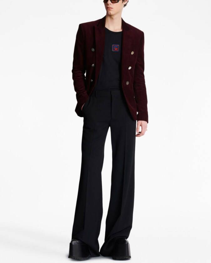 Balmain T-shirt met geborduurd logo Zwart