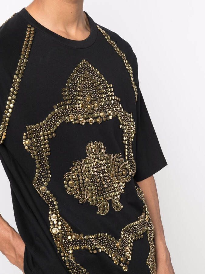 Balmain T-shirt met geborduurde studs Zwart