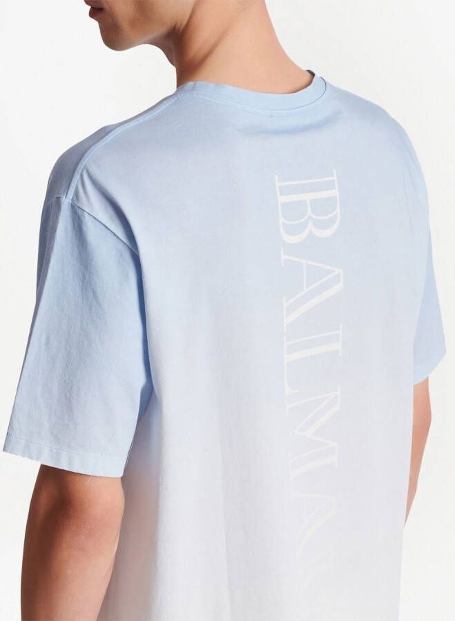 Balmain T-shirt met logo Blauw