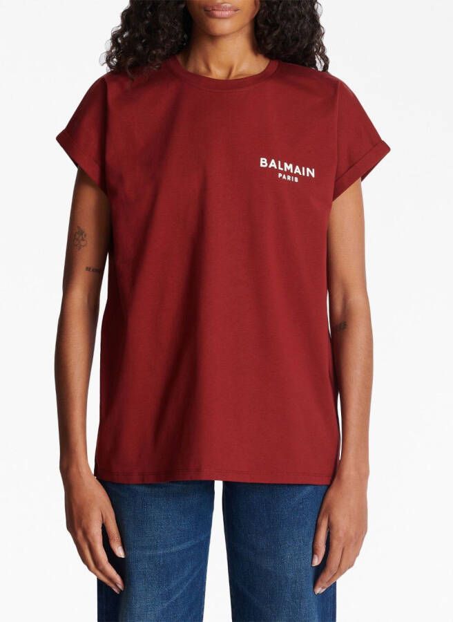 Balmain T-shirt met logo Rood