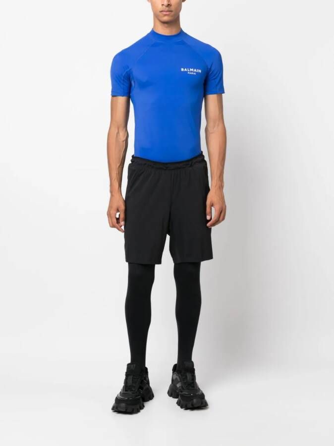 Balmain T-shirt met logoprint Blauw