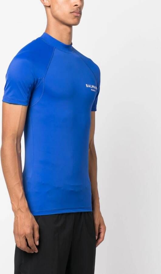 Balmain T-shirt met logoprint Blauw
