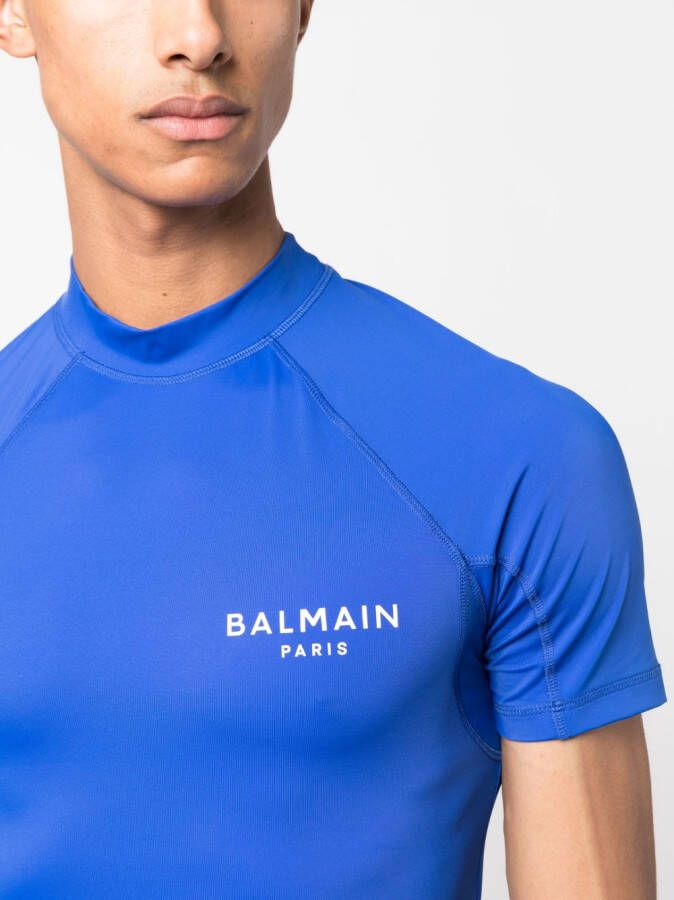 Balmain T-shirt met logoprint Blauw