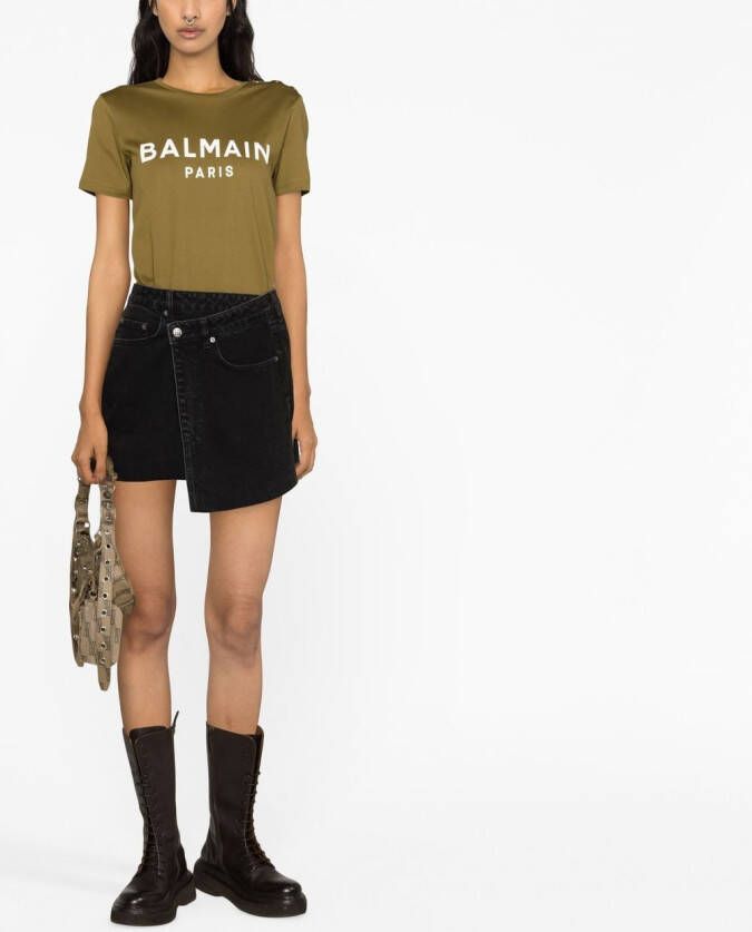 Balmain T-shirt met logoprint Groen