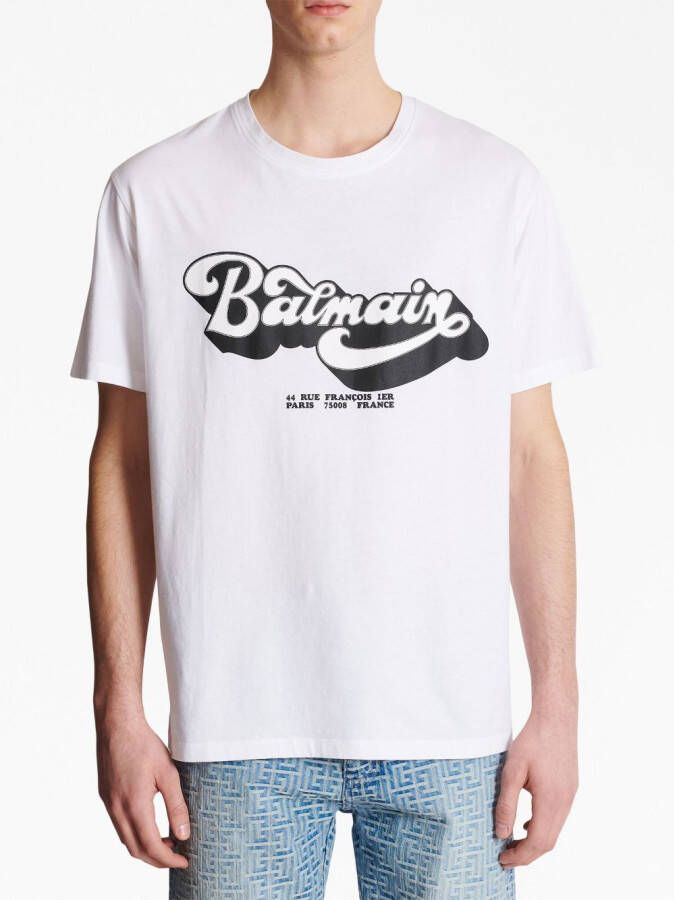 Balmain T-shirt met logoprint Wit