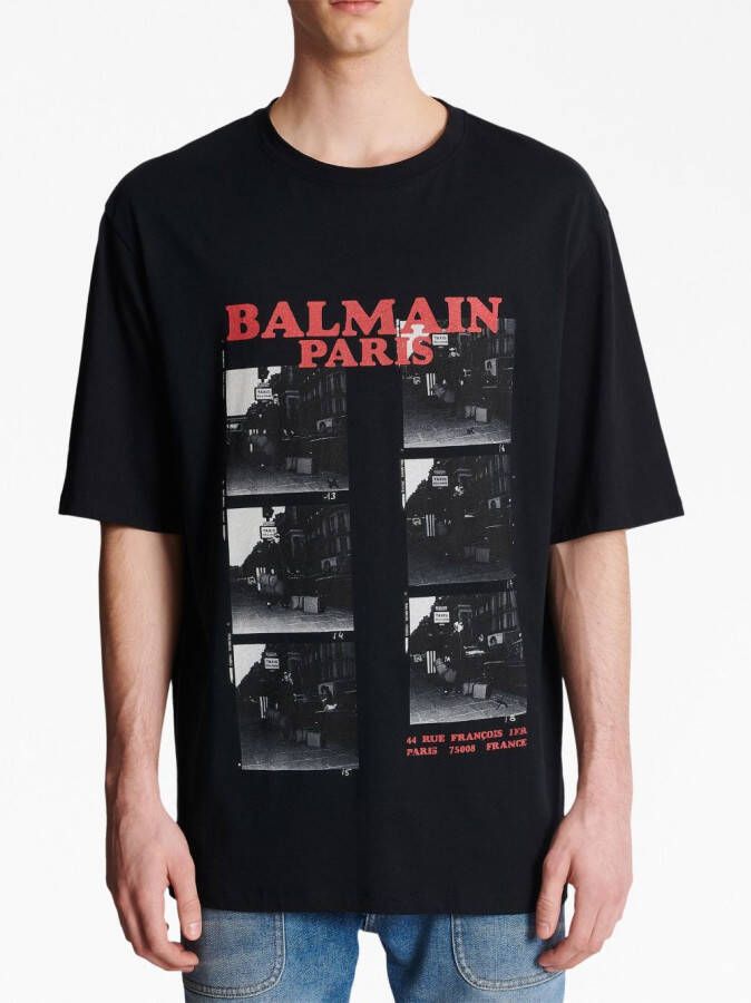 Balmain T-shirt met logoprint Zwart