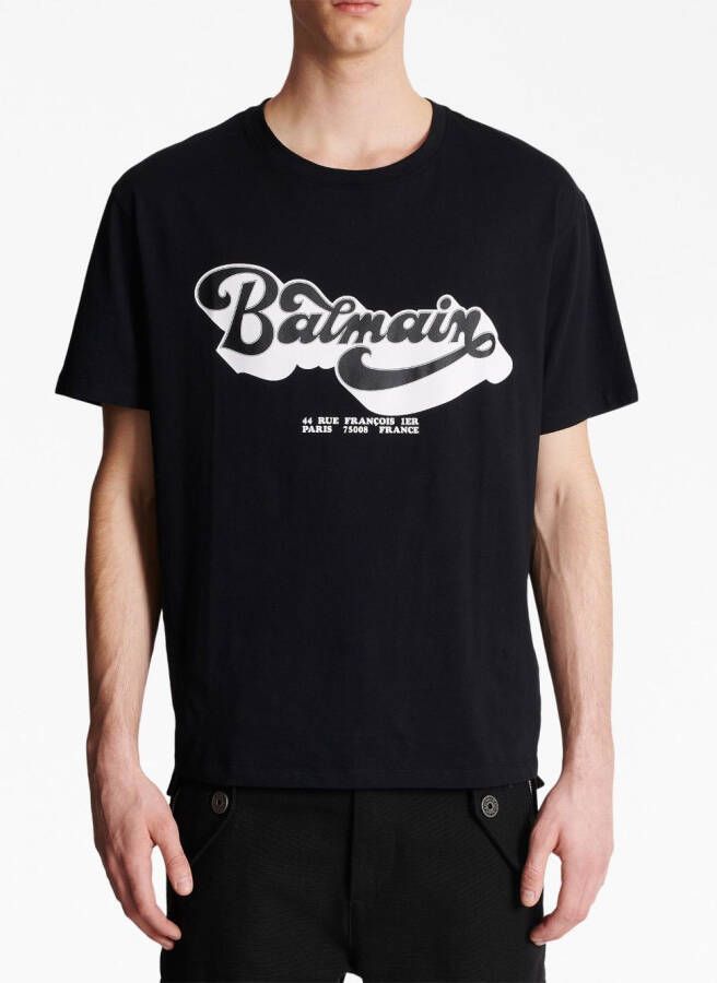 Balmain T-shirt met logoprint Zwart