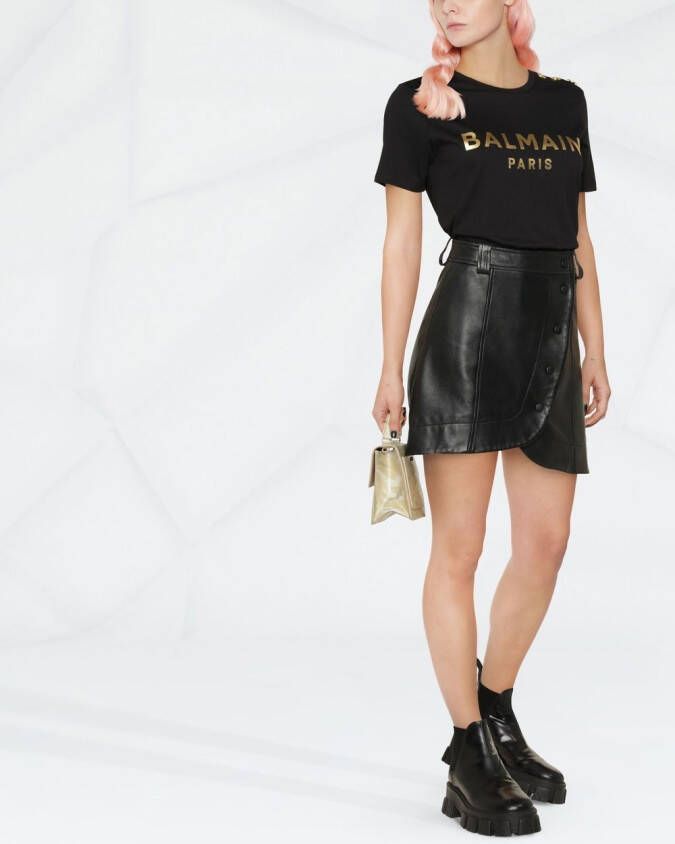 Balmain T-shirt met logoprint Zwart