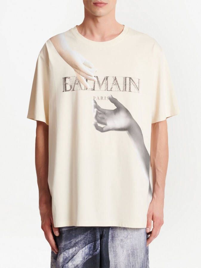 Balmain T-shirt met print Wit