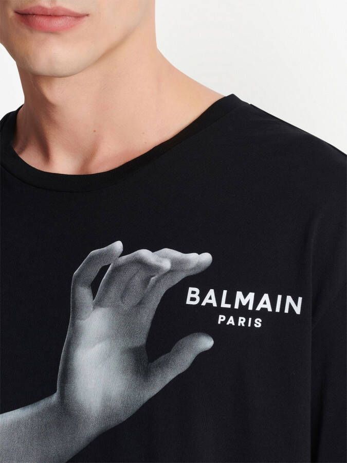 Balmain T-shirt met print Zwart