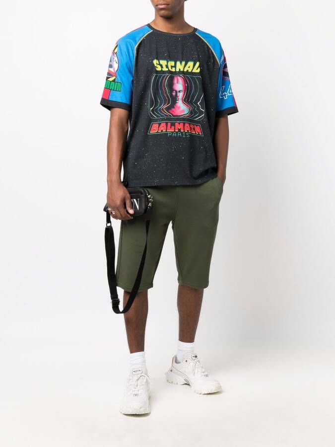 Balmain T-shirt met print Zwart