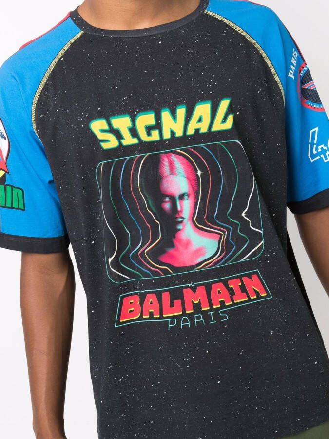 Balmain T-shirt met print Zwart