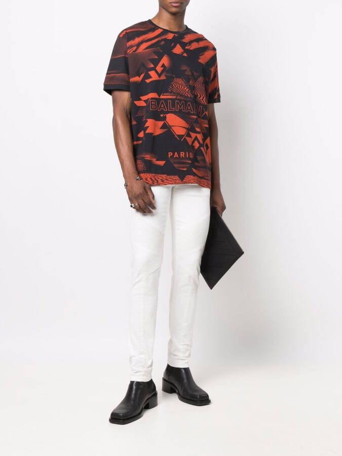 Balmain T-shirt met print Zwart
