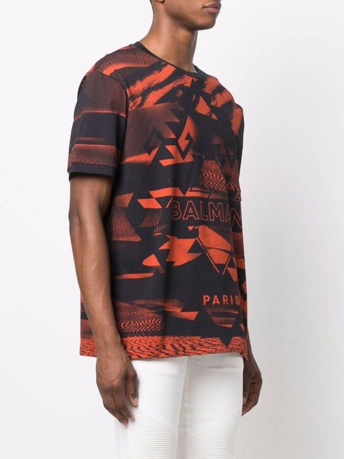 Balmain T-shirt met print Zwart