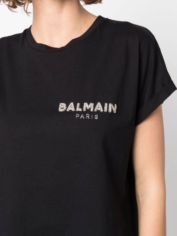 Balmain T-shirt met ronde hals Zwart