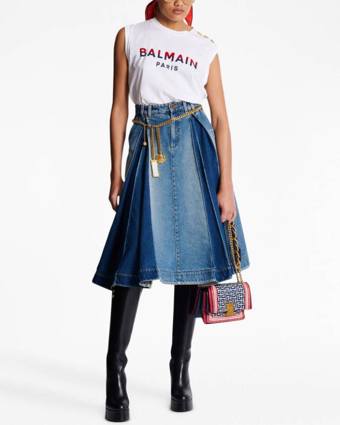 Balmain Tanktop met logo Wit