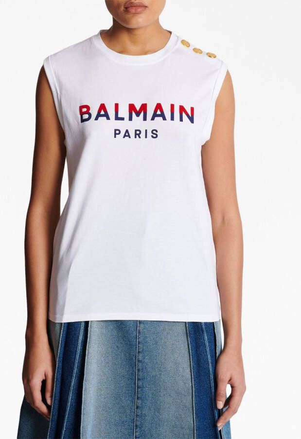 Balmain Tanktop met logo Wit