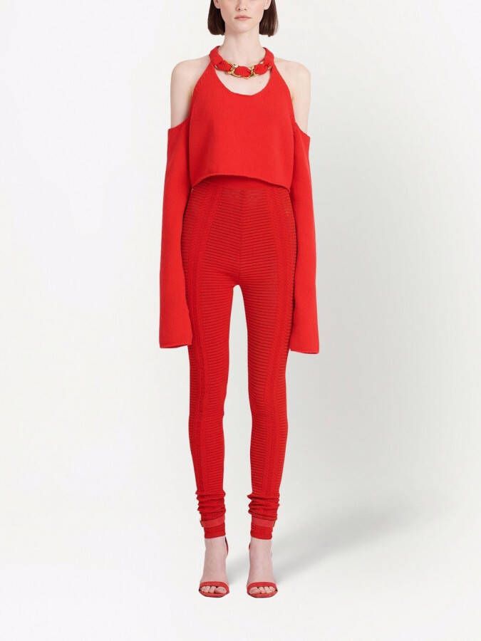 Balmain Top met open schouders Rood