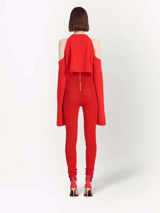 Balmain Top met open schouders Rood