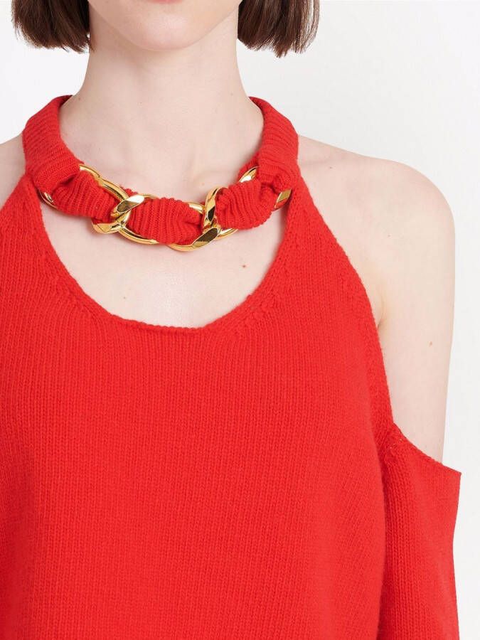 Balmain Top met open schouders Rood