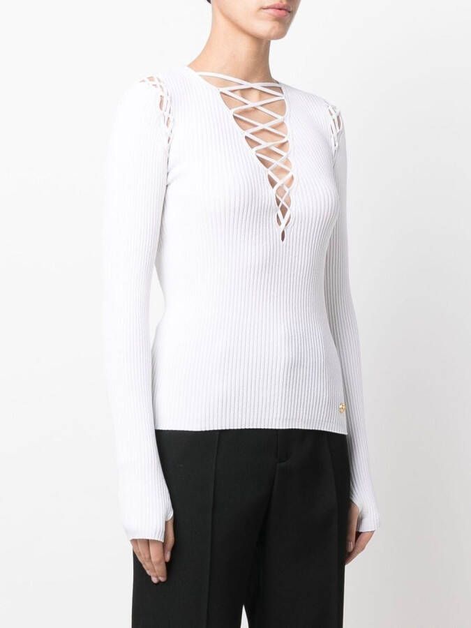 Balmain Top met veters Wit