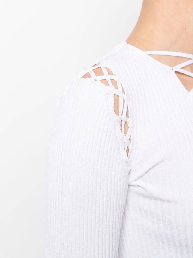 Balmain Top met veters Wit