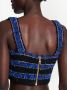 Balmain Blauwe Tweed Crop Top met Knoopdetail Blauw Dames - Thumbnail 5